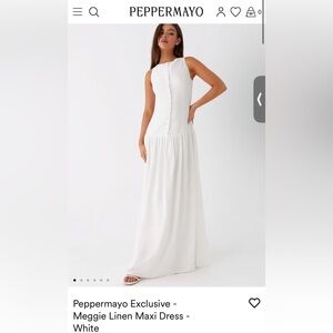 Peppermayo Elegant White Maxi Dress